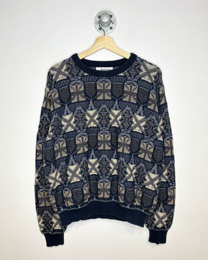 Vintage 90s Jantzen Navy Blue Textured Sweater