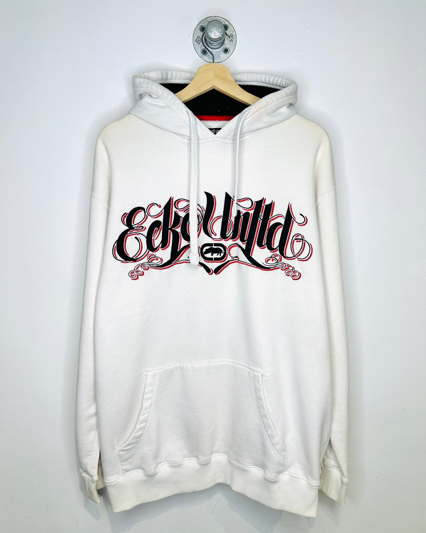 Y2K Ecko Unltd Embroidered White Hoodie