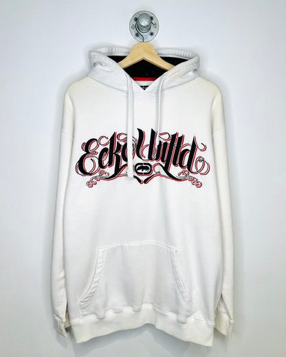 Y2K Ecko Unltd Embroidered White Hoodie