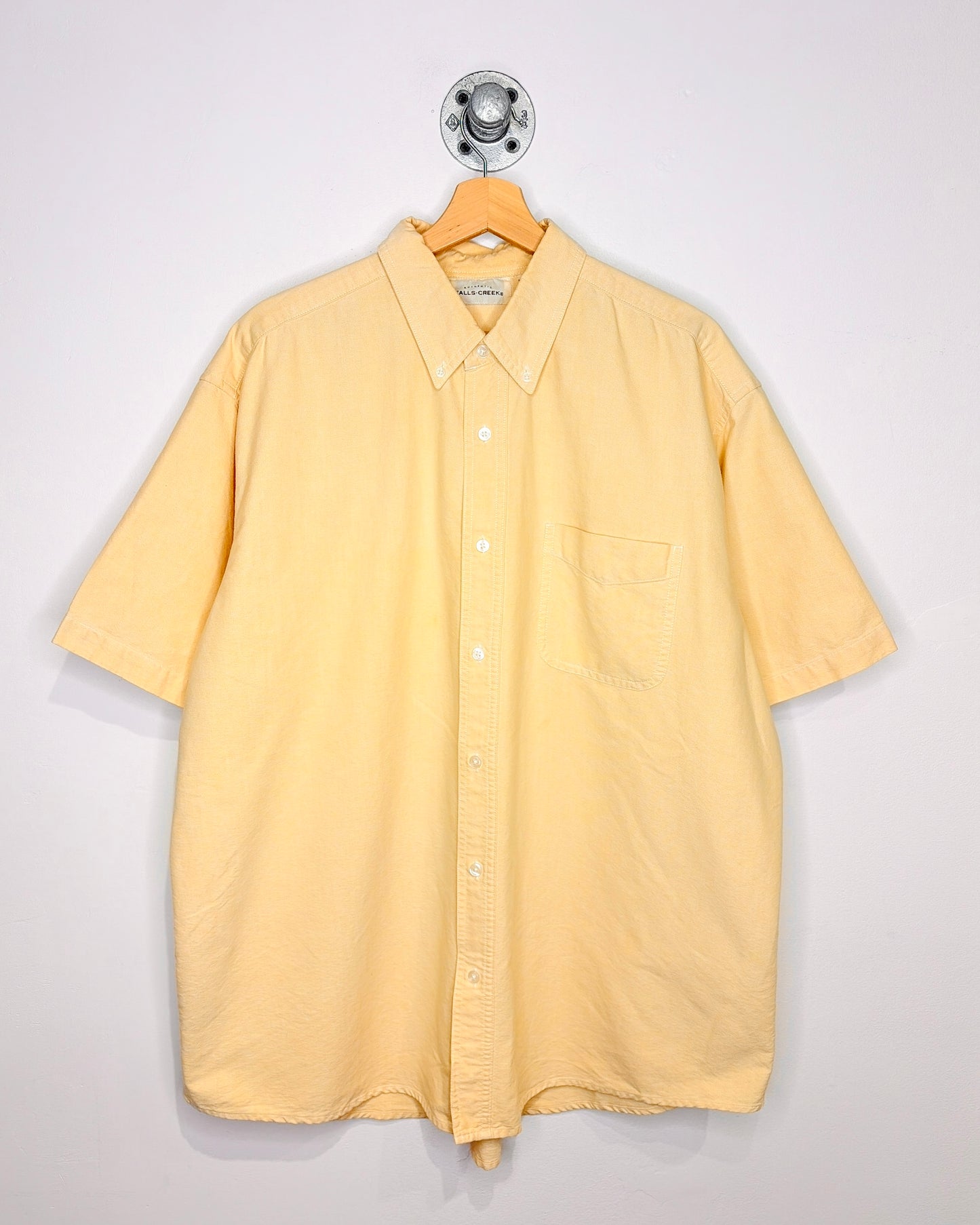 Vintage Falls Creek Pale Yellow Short Sleeve Button Up