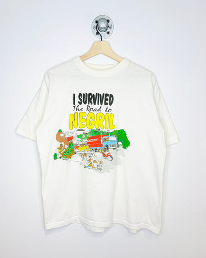 Vintage 1996 Jamaica The Road To Negril Jamaica Graphic Tee Shirt