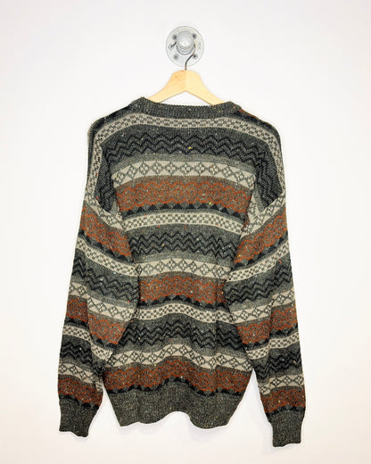 Vintage 1980s St Michael Jagged Pattern Acrylic Blend Sweater
