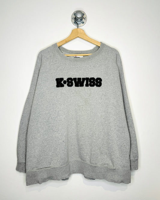 Vintage Y2K K-Swiss Grey Crewneck Sweatshirt