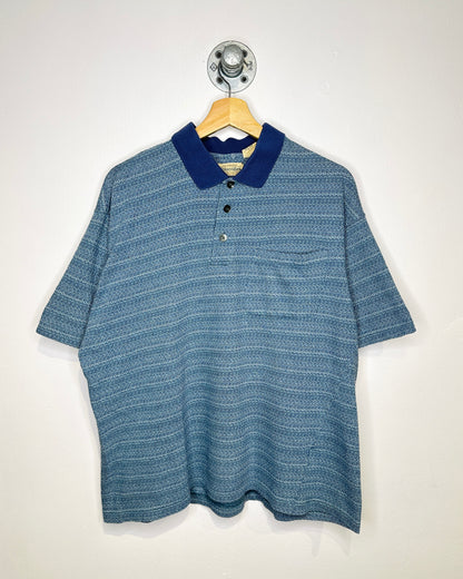 Vintage 90s St. John’s Bay Light Blue Pocket Polo Shirt