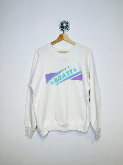 Vintage 1990s Boast Marijuana Very 90s Colour Scheme White Sweatshirt