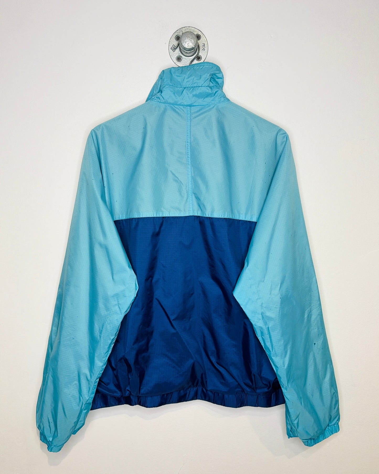 Vintage 90s Patagonia Fleece Lined Light Blue & Navy Windbreaker
