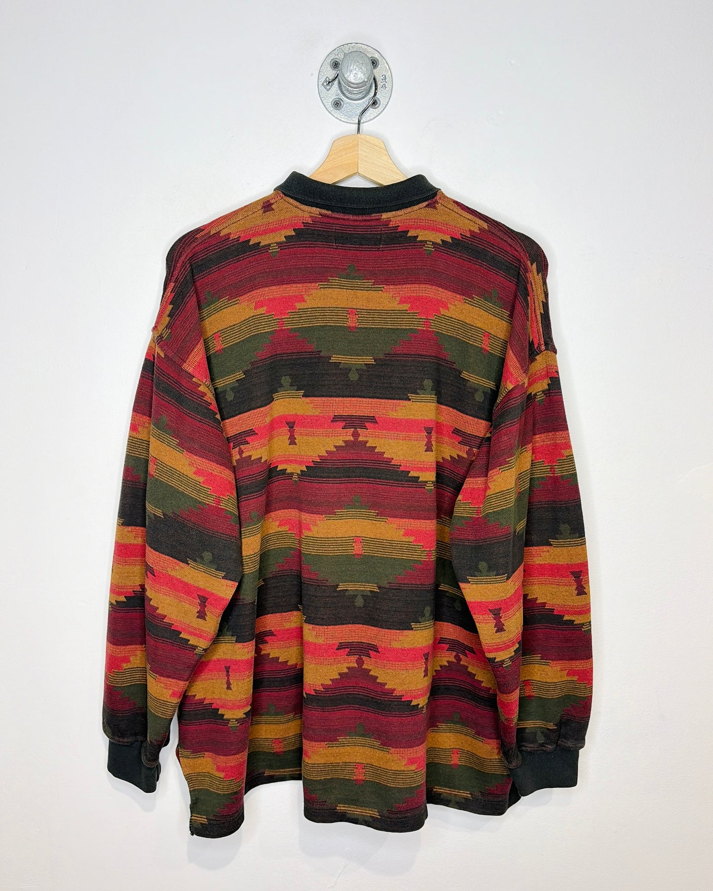 Vintage 90s Wynbrooke Woodlands Aztec Pattern Collared Longsleeve Shirt