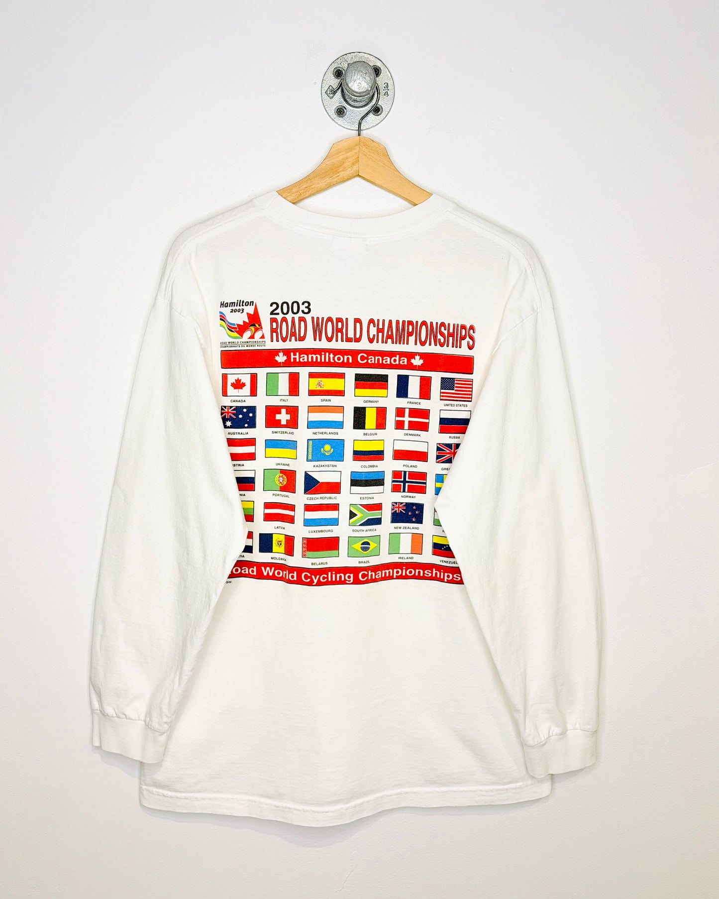 Vintage 2003 Hamilton World Road Cycling Championships White Longsleeve Shirt