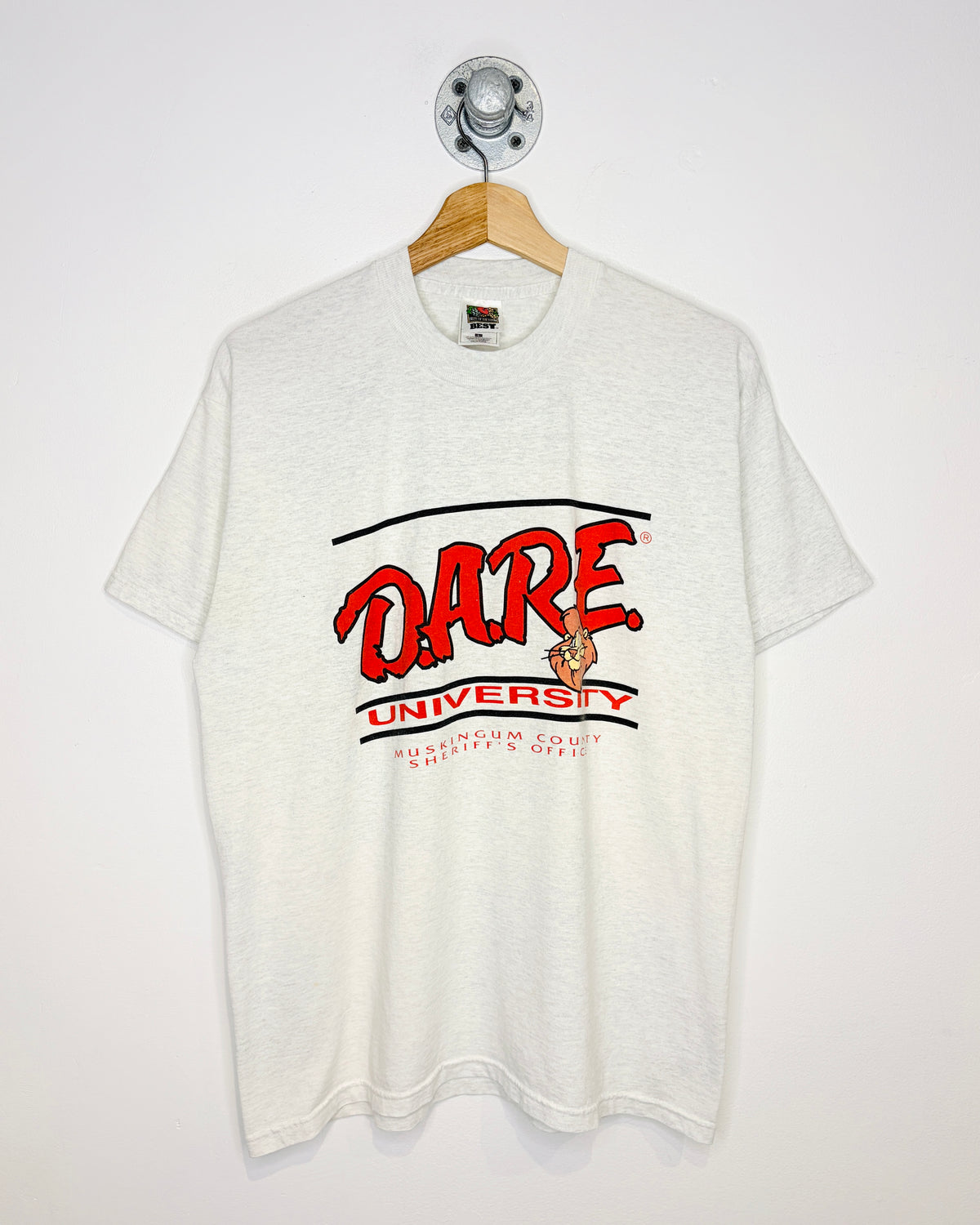 Vintage 90s DARE University Ash Grey Tee Shirt