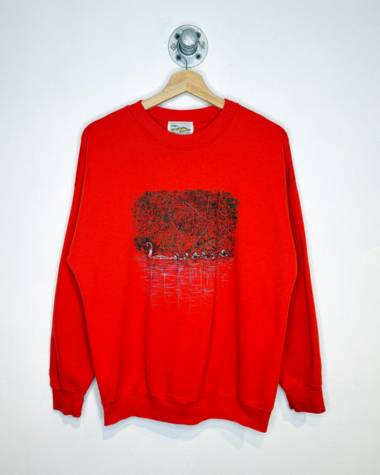 Vintage 90s Sears Ducks Red Crewneck Sweatshirt