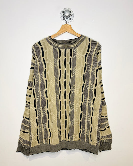 Vintage 90s Bachrach Coogi-Style Earth Tone Sweater