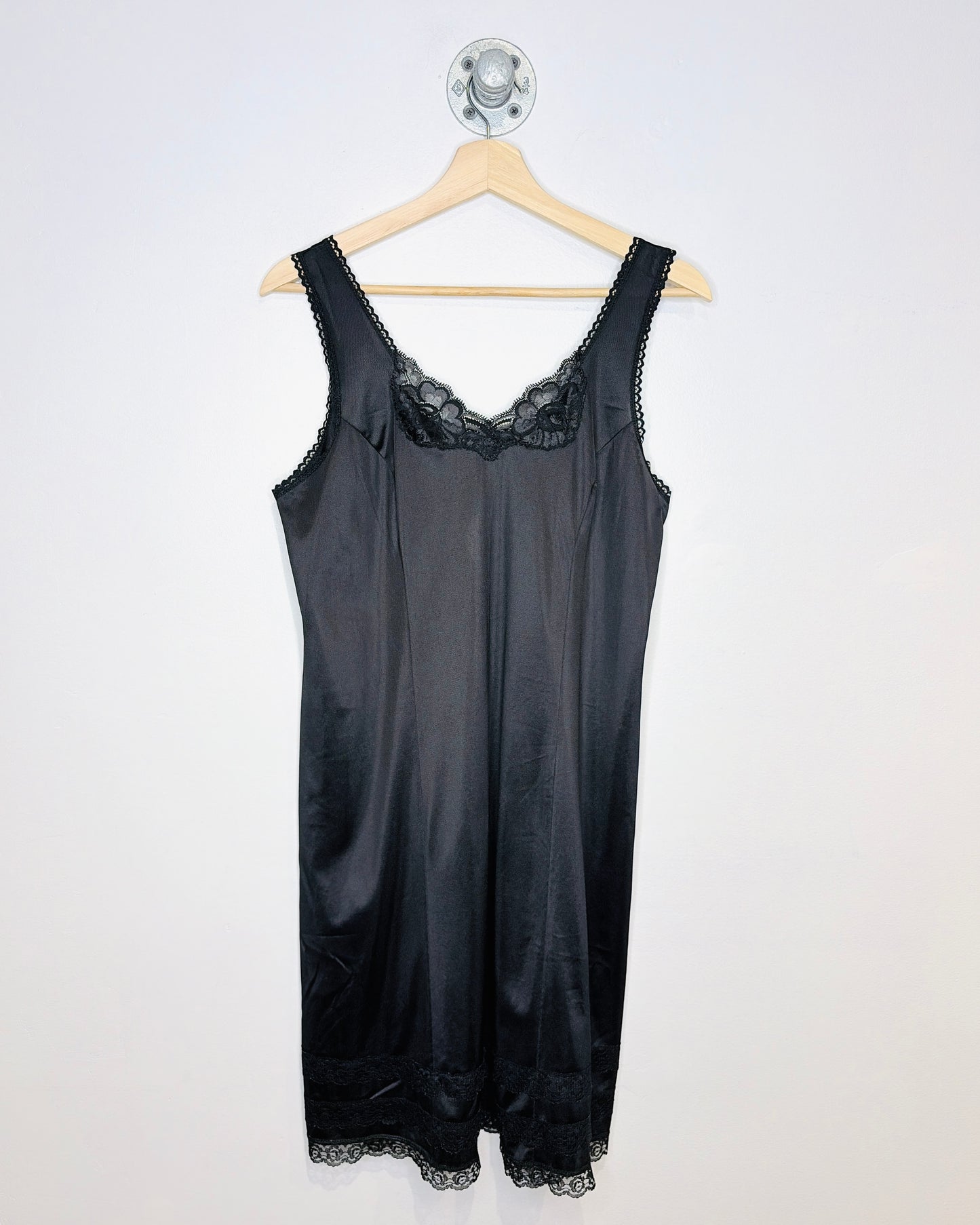 Vintage 90s Canadian-Made “Truly” Black Slip Dress