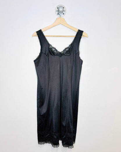 Vintage 90s Canadian-Made “Truly” Black Slip Dress