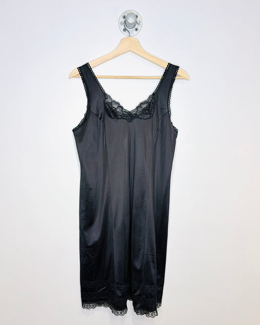 Vintage 90s Canadian-Made “Truly” Black Slip Dress