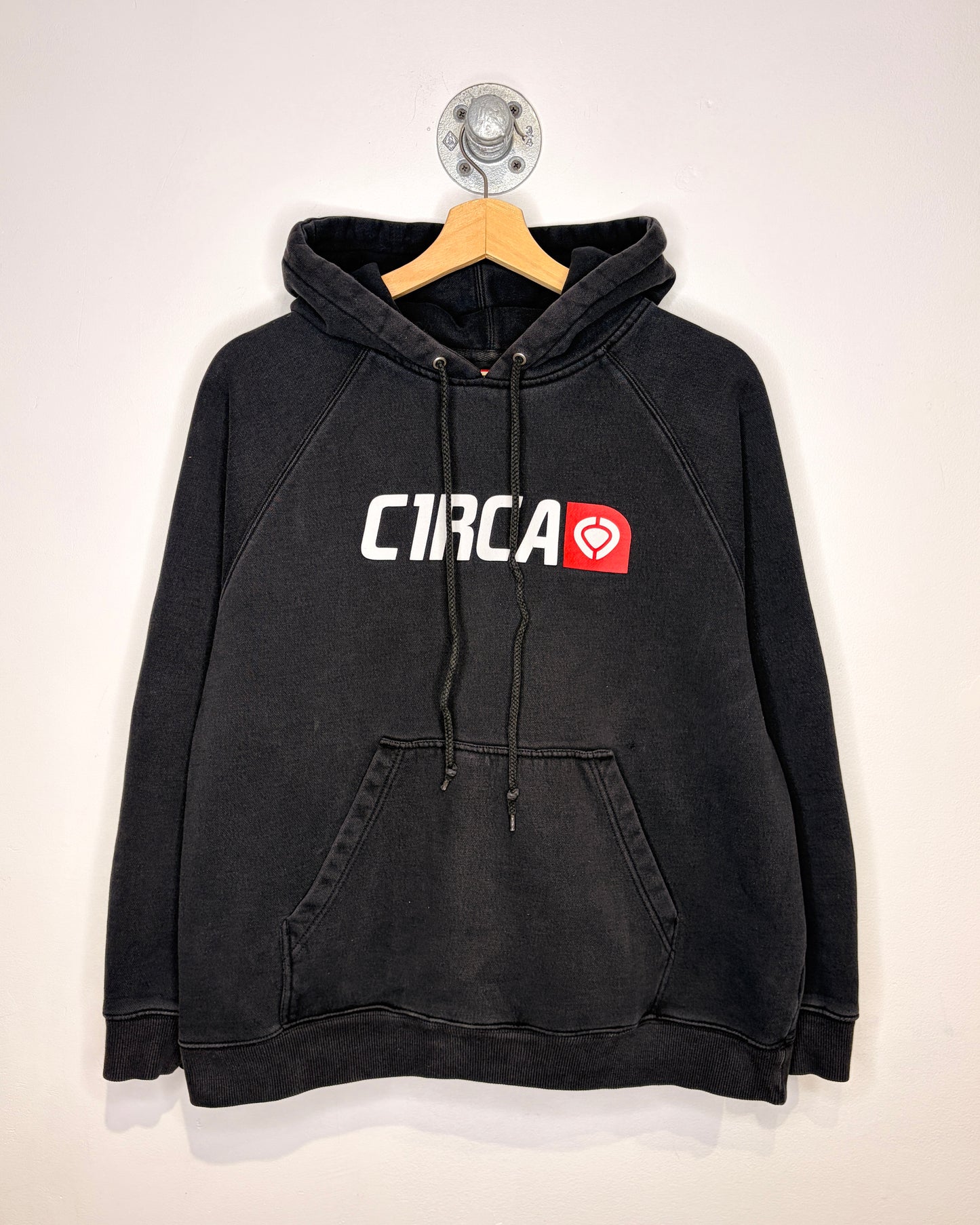 Vintage 2000s Circa Skateboards Faded Black Hoodie