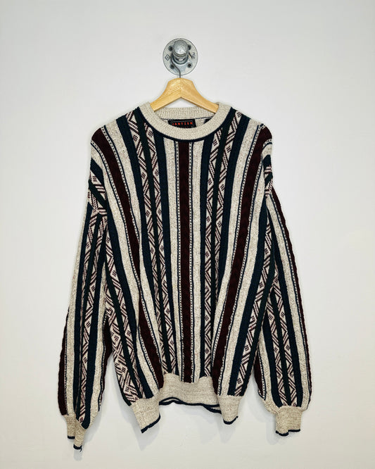 Vintage 1990s Jantzen Sport Burgundy And Grey Cotton Sweater