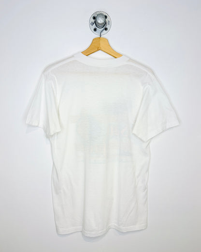 Vintage 80s San Juan Puerto Rico Paper Thin White Tee Shirt