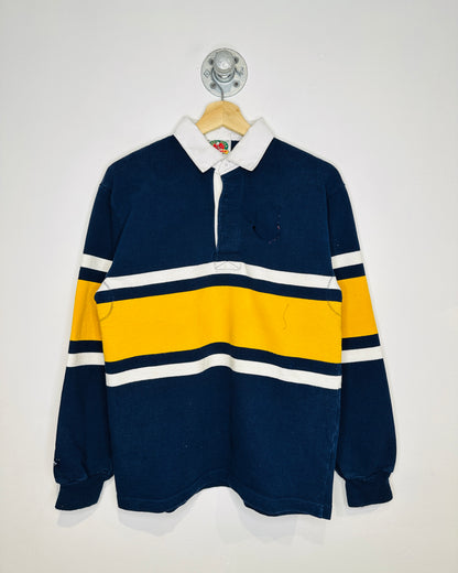 Vintage 1990s Barbarian Rugby Wear Navy And Yellow Long Sleeve Shirt