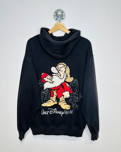 Vintage Early 2000s Grumpy Disney Faded Black Zip Up Hoodie