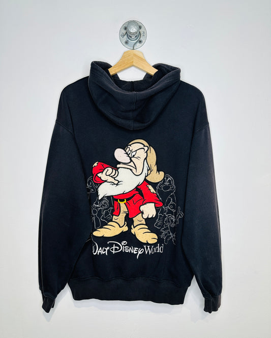 Vintage Early 2000s Grumpy Disney Faded Black Zip Up Hoodie