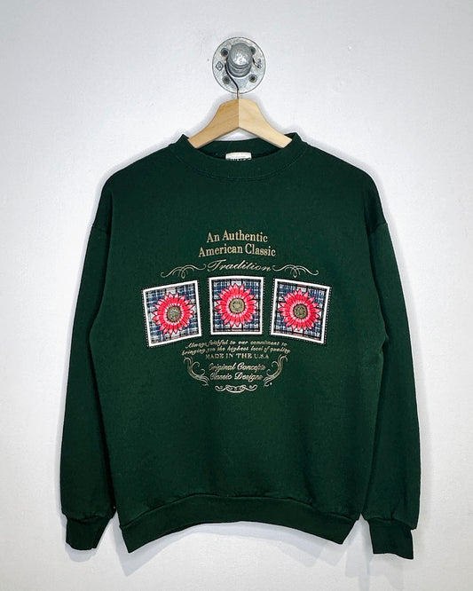 Vintage 90s American Classic Dark Green Crewneck Sweatshirt