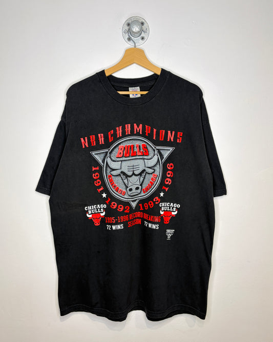 Vintage 1996 Chicago Bulls Champions Logo 7 Black Tee Shirt