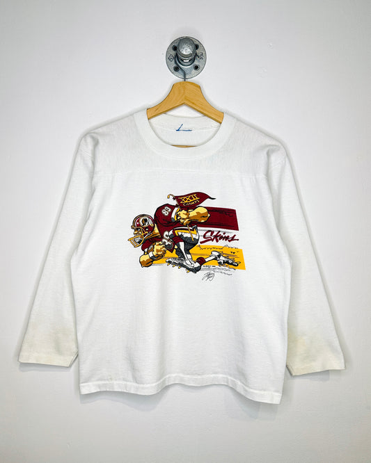 Vintage 1988 Washington Football 3/4 Sleeve White Shirt