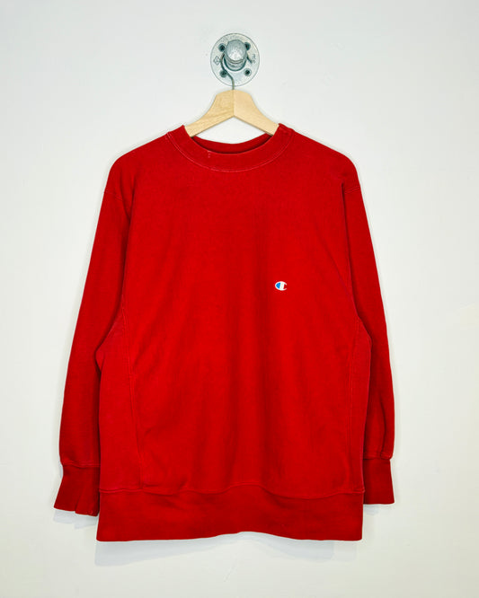 Vintage 90s Champion Reverse Weave Faded Red Crewneck Sweatshirt