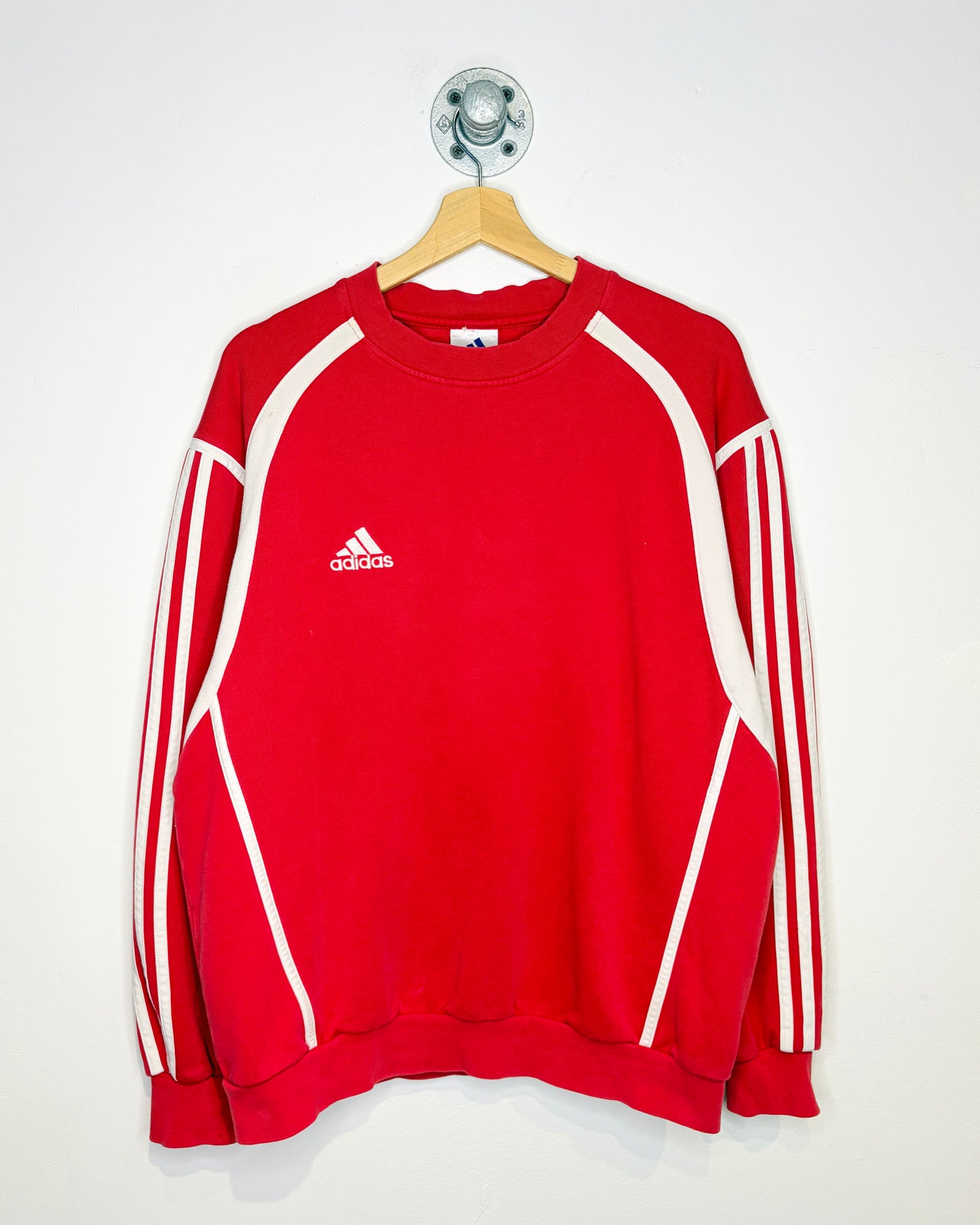 Vintage 90s Adidas TwoTone Faded Red Crewneck Sweatshirt