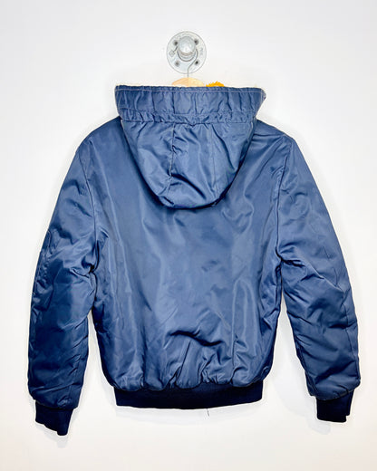 Vintage 80s Sherpa Lined Navy Blue Bomber Jacket