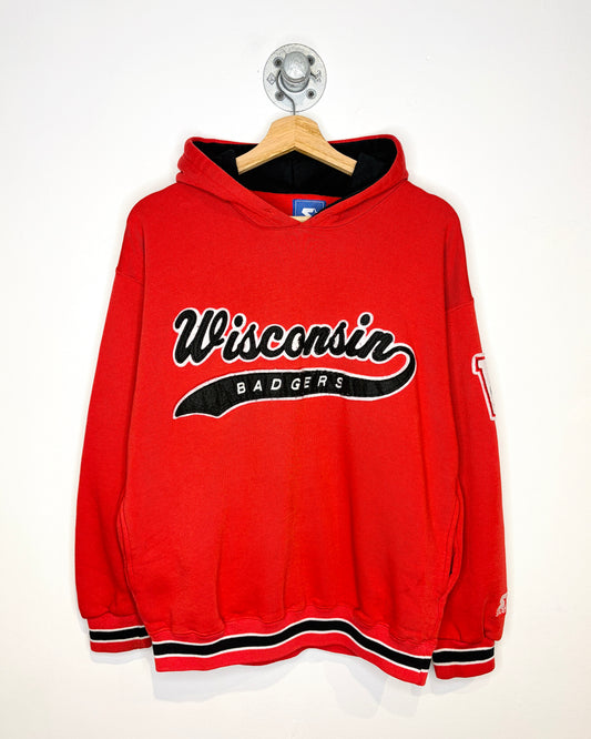 Vintage 1990s Wisconsin Badgers Red Starter Brand Hoodie