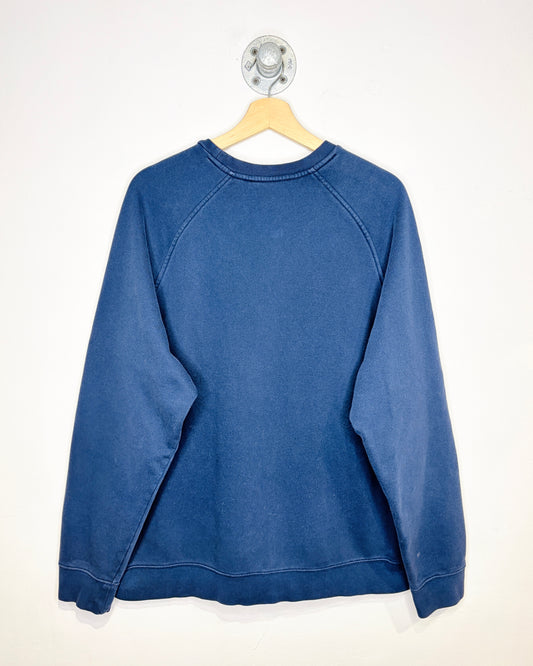 Vintage 2000s Nike Mini Swoosh Faded Navy Crewneck Sweatshirt