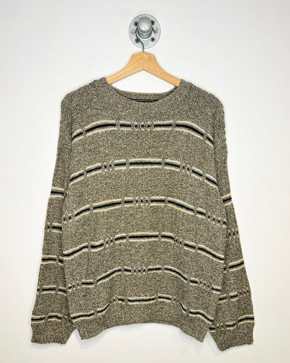 Vintage 90s David Taylor Striped Grey Sweater