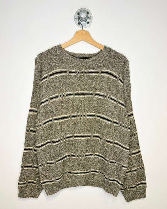 Vintage 90s David Taylor Striped Grey Sweater