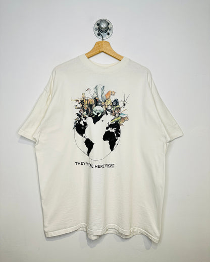 Vintage 1992 They Were Here First White Tee Shirt