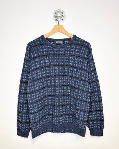 Vintage 90s Jantzen Navy Blue Textured Sweater