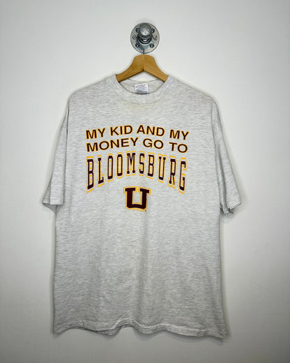 Vintage “My Kids & Money Go To Bloomsburg U” Grey Tee Shirt
