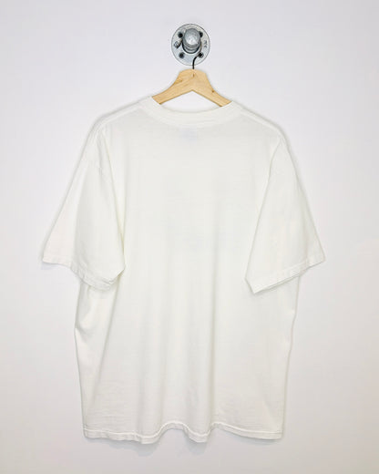 Vintage 90s Hot Fast And Cool White Racing Tee Shirt