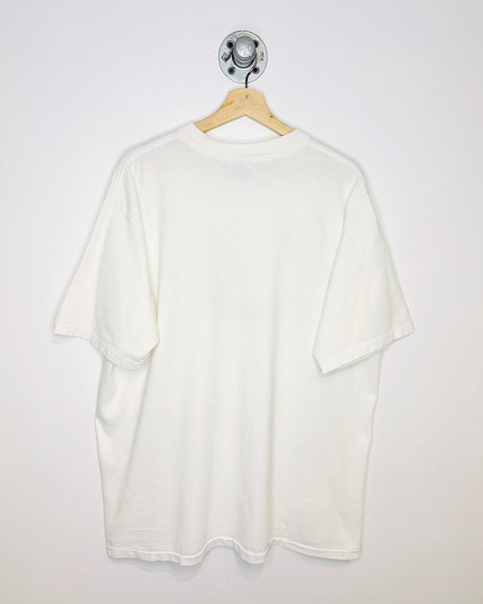 Vintage 90s Hot Fast And Cool White Racing Tee Shirt
