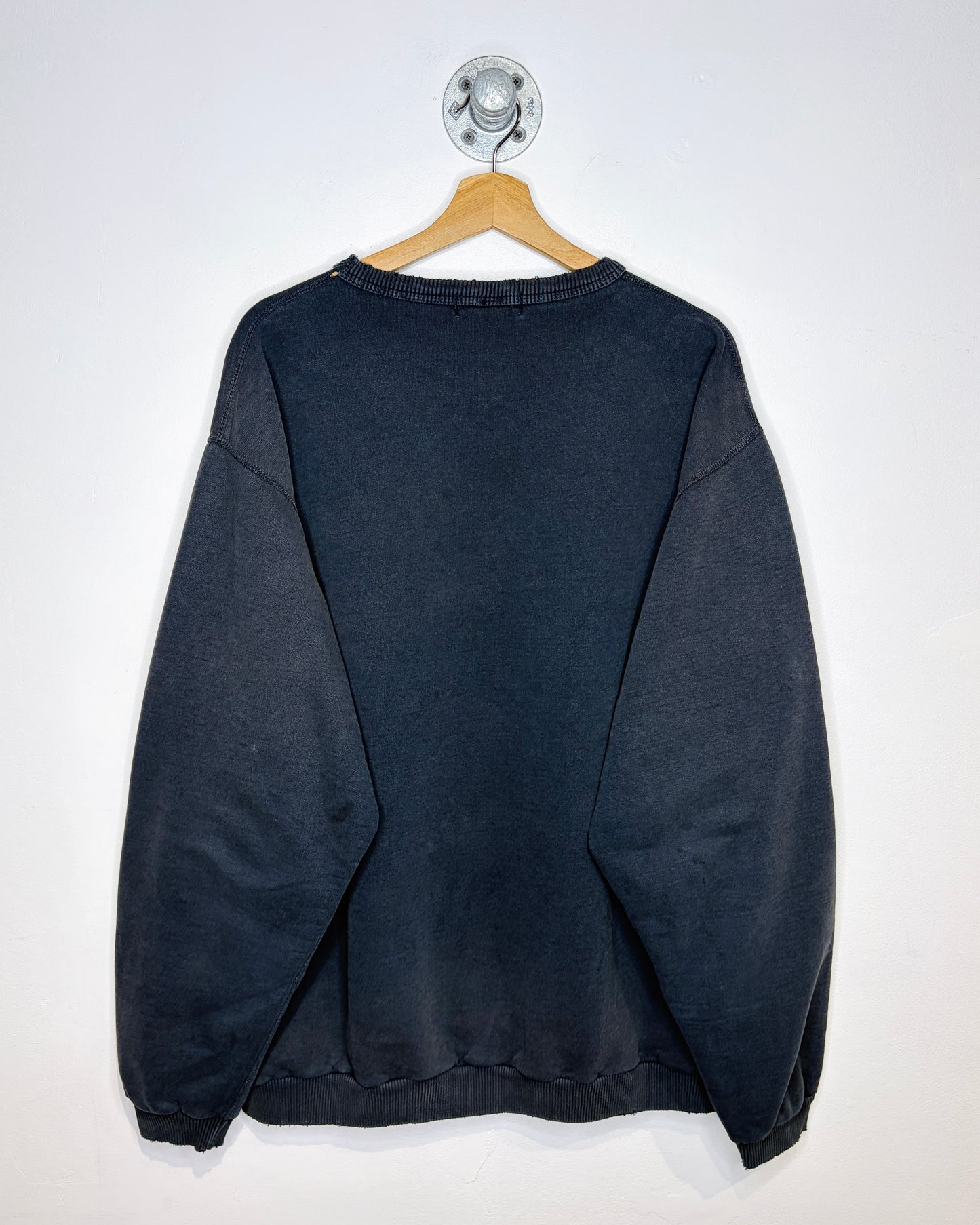 Vintage 90s Campus Crew Outfitters Faded Black Crewneck Sweatshirt
