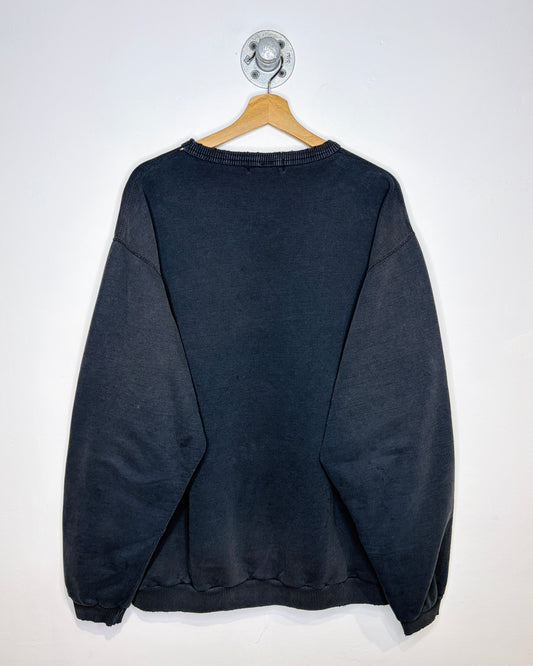 Vintage 90s Campus Crew Outfitters Faded Black Crewneck Sweatshirt