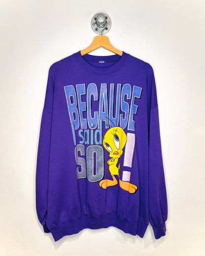 Vintage 1990s Looney Tunes Tweety Bird Purple Sweatshirt