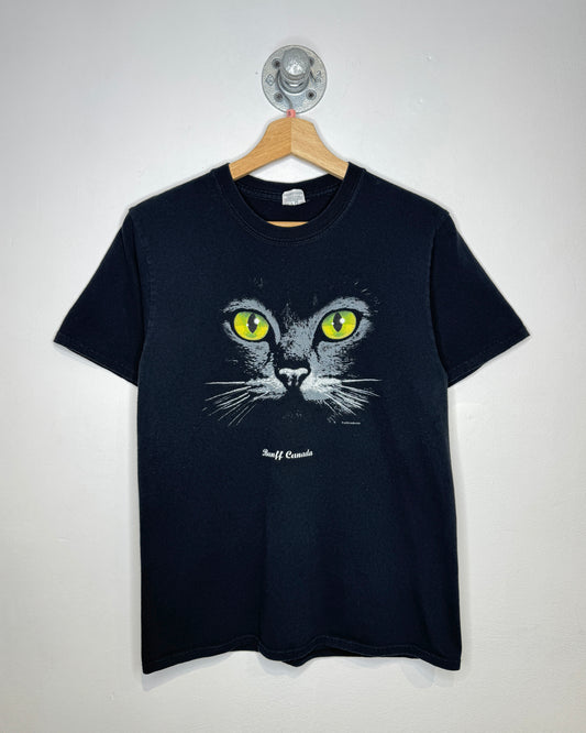 2000s Banff Canada Cat Black Tee Shirt