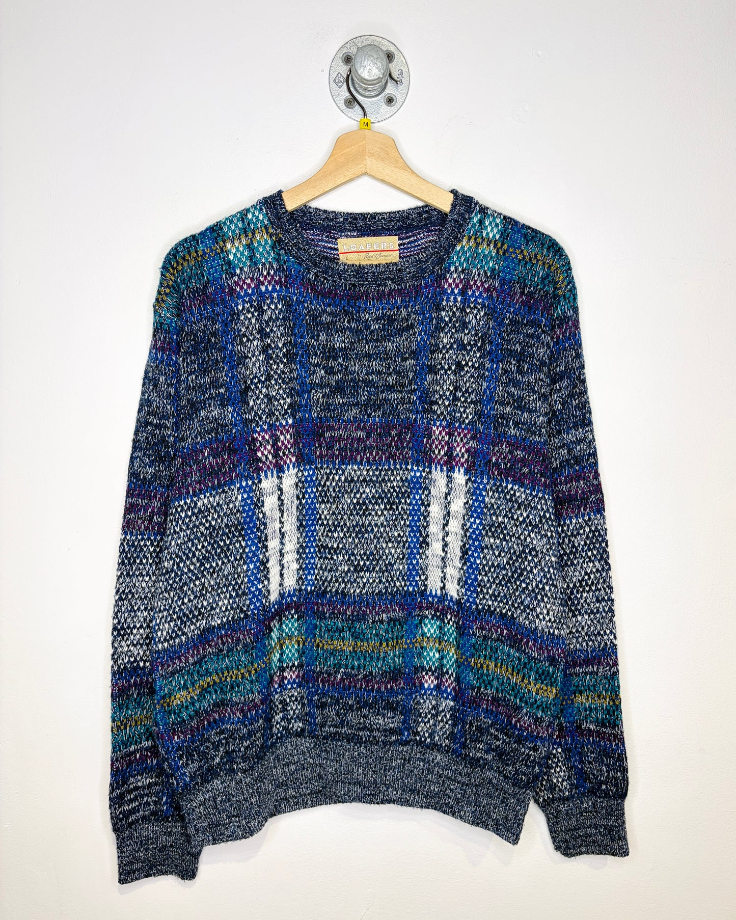 Vintage 1990s Loafers Multi Colour Abstract Printed Sweater