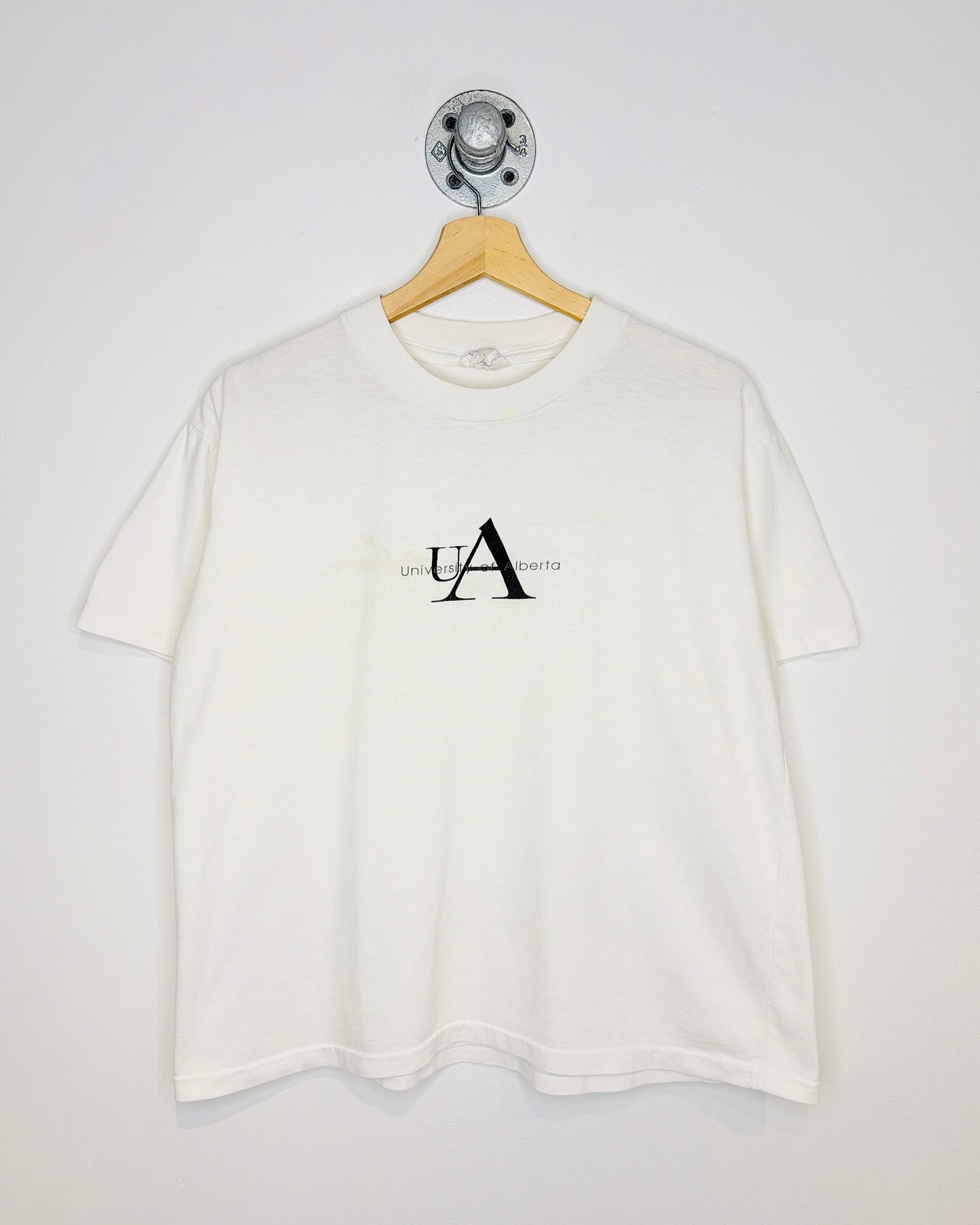 Vintage 90s “Calvin Klein” University Of Alberta White Tee Shirt
