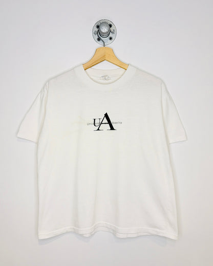 Vintage 90s “Calvin Klein” University Of Alberta White Tee Shirt