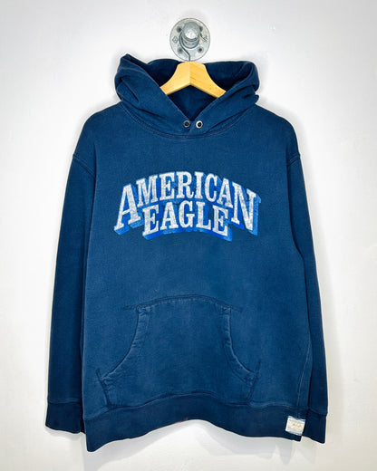 2000s American Eagle Faded Navy Heavyweight Hoodie