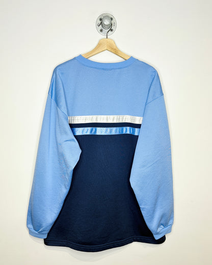 Vintage Y2K Franklin Light Blue & Navy V-Neck Sweatshirt