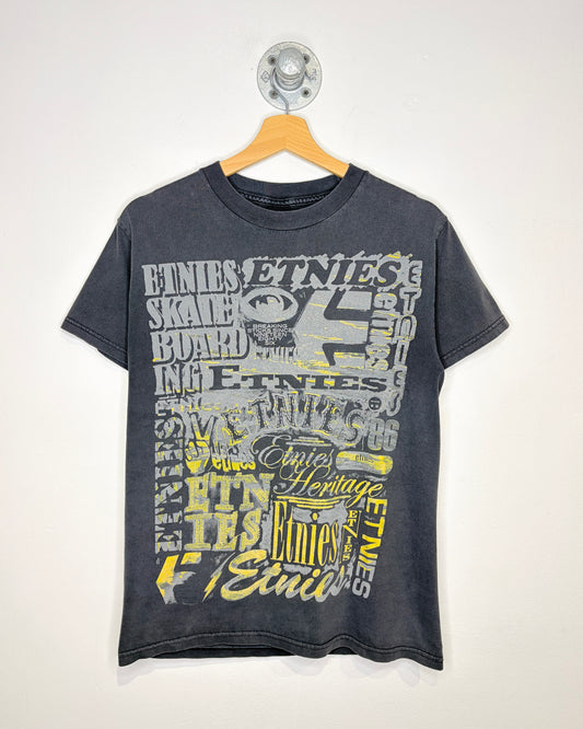 2000s Etnies Heritage Faded Black Tee Shirt