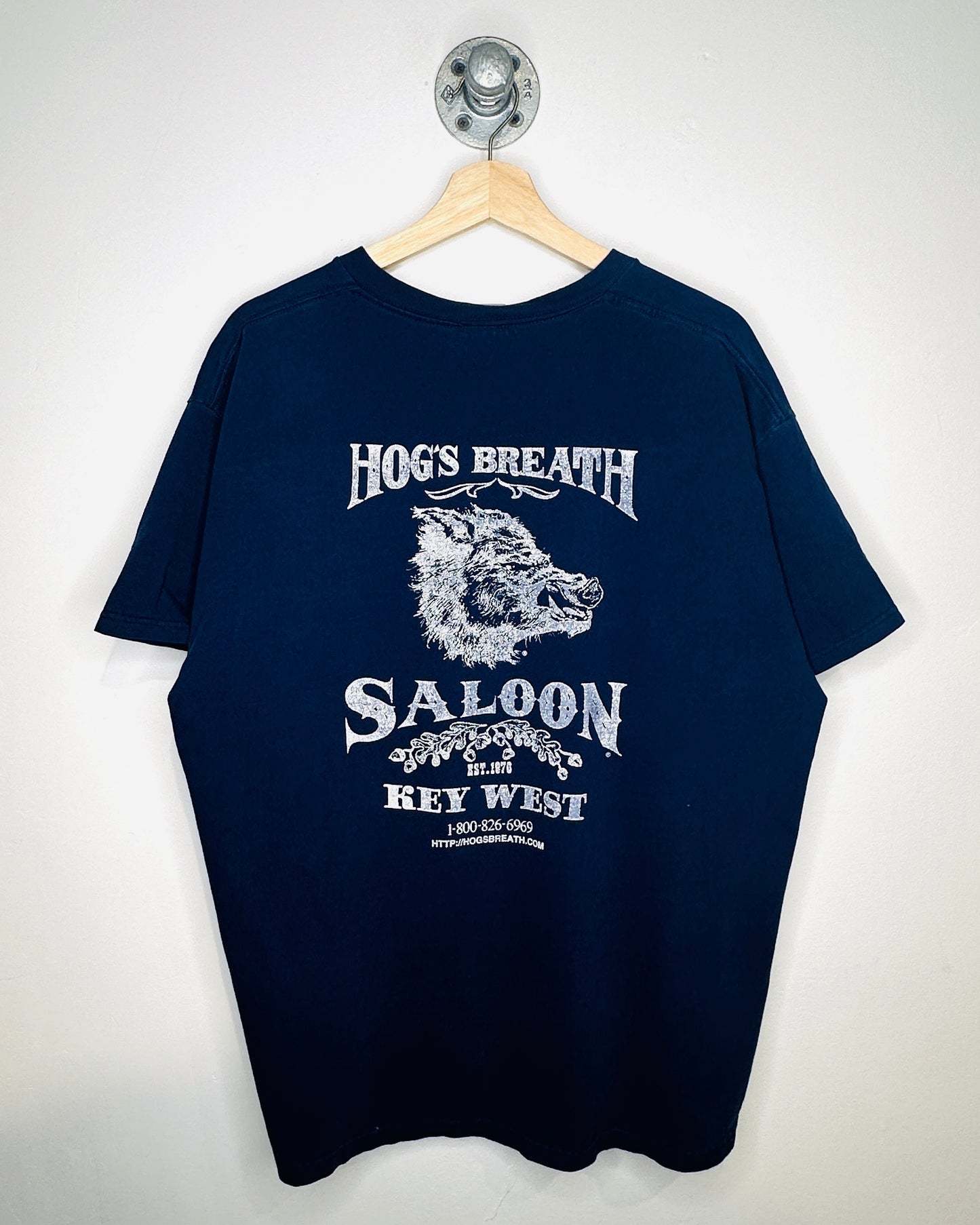 Vintage 90s Hogs Breath Saloon Navy Blue Tee Shirt